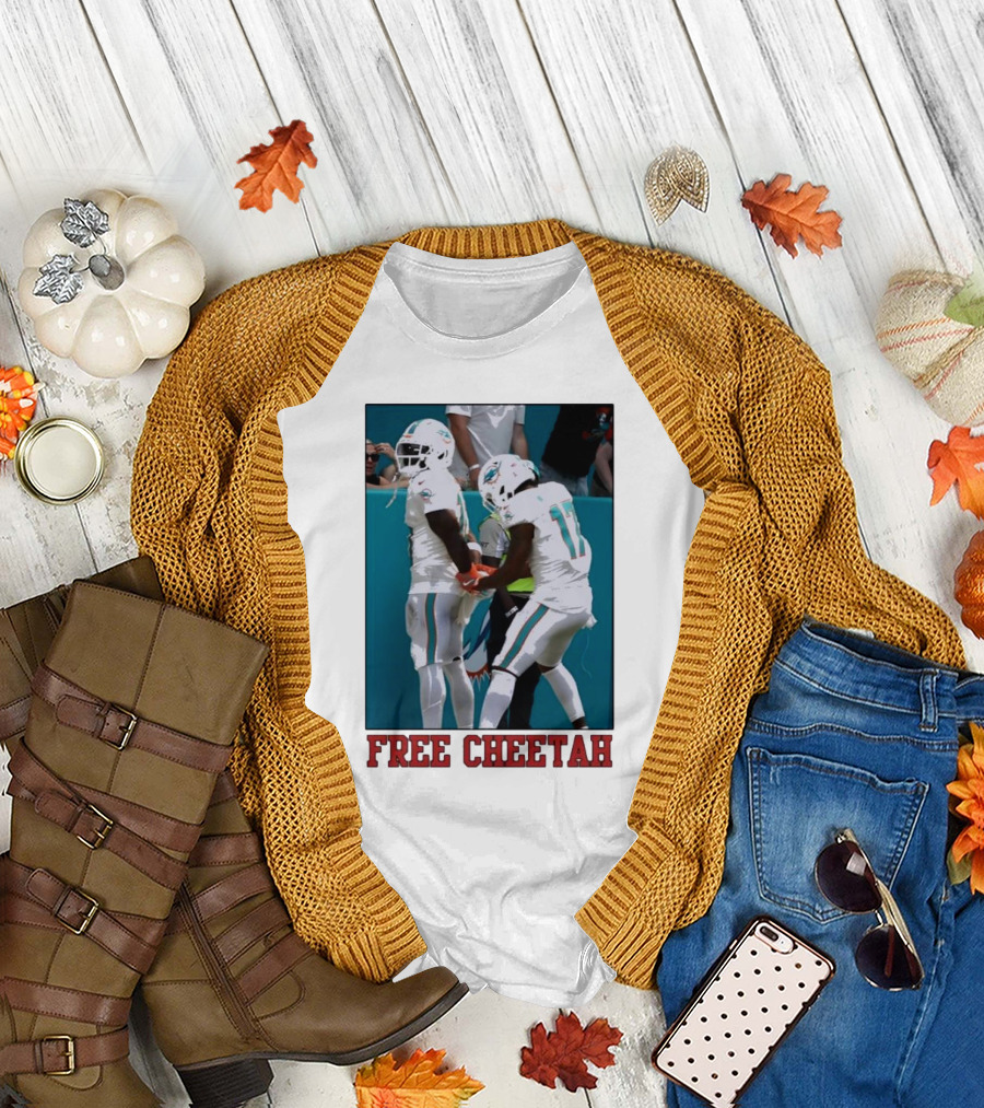 Free Cheetah Miami Dolphins Football Players T-Shirt