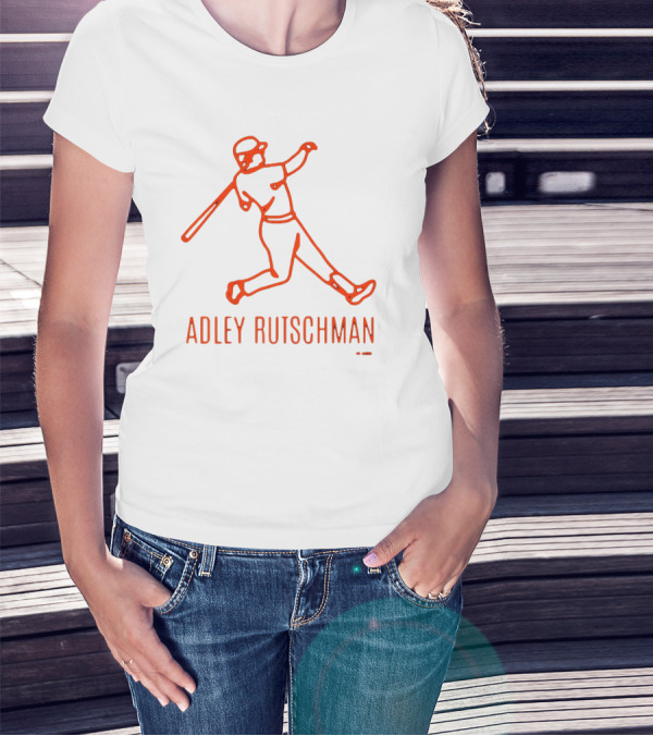 Adley Rutschman Lean Back Baltimore Orioles MLB Outline T-Shirt