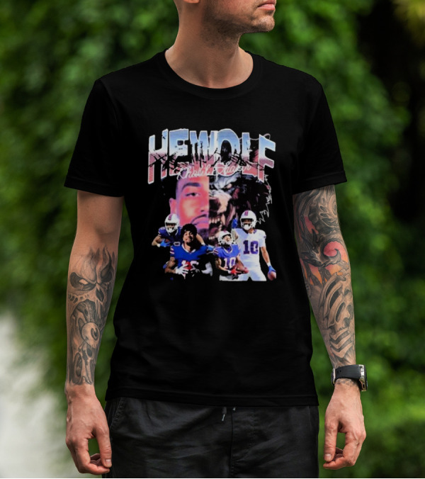HeWolf Khalil Shakir Buffalo Bills NFL Players Wolf Fusion T-Shirt