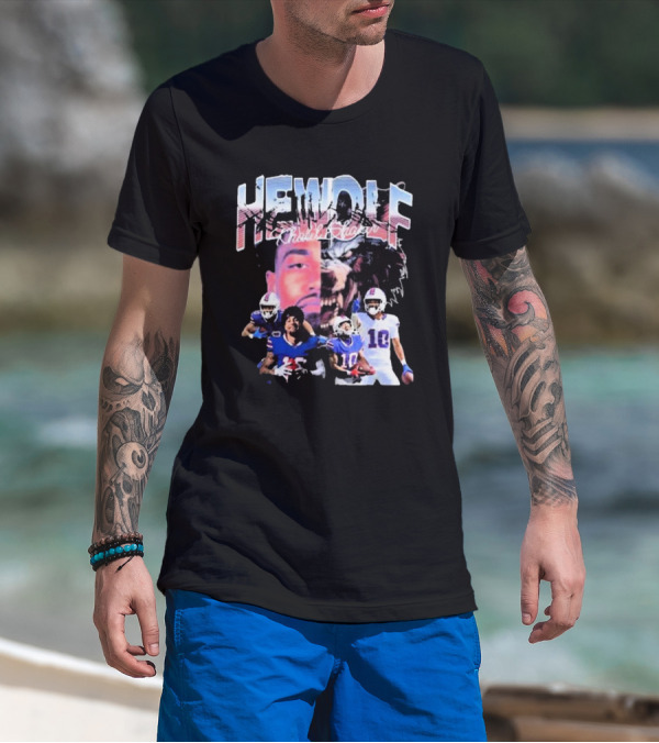 HeWolf Khalil Shakir Buffalo Bills NFL Players Wolf Fusion T-Shirt