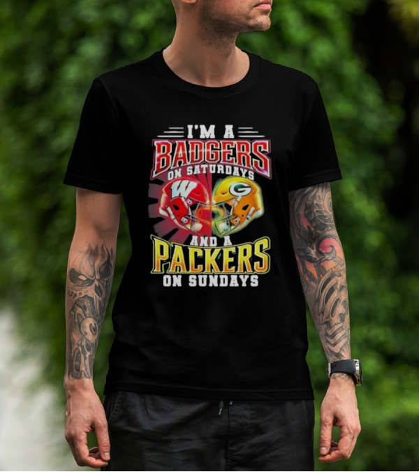 I'm A Badgers On Saturdays And A Packers On Sundays T-Shirt