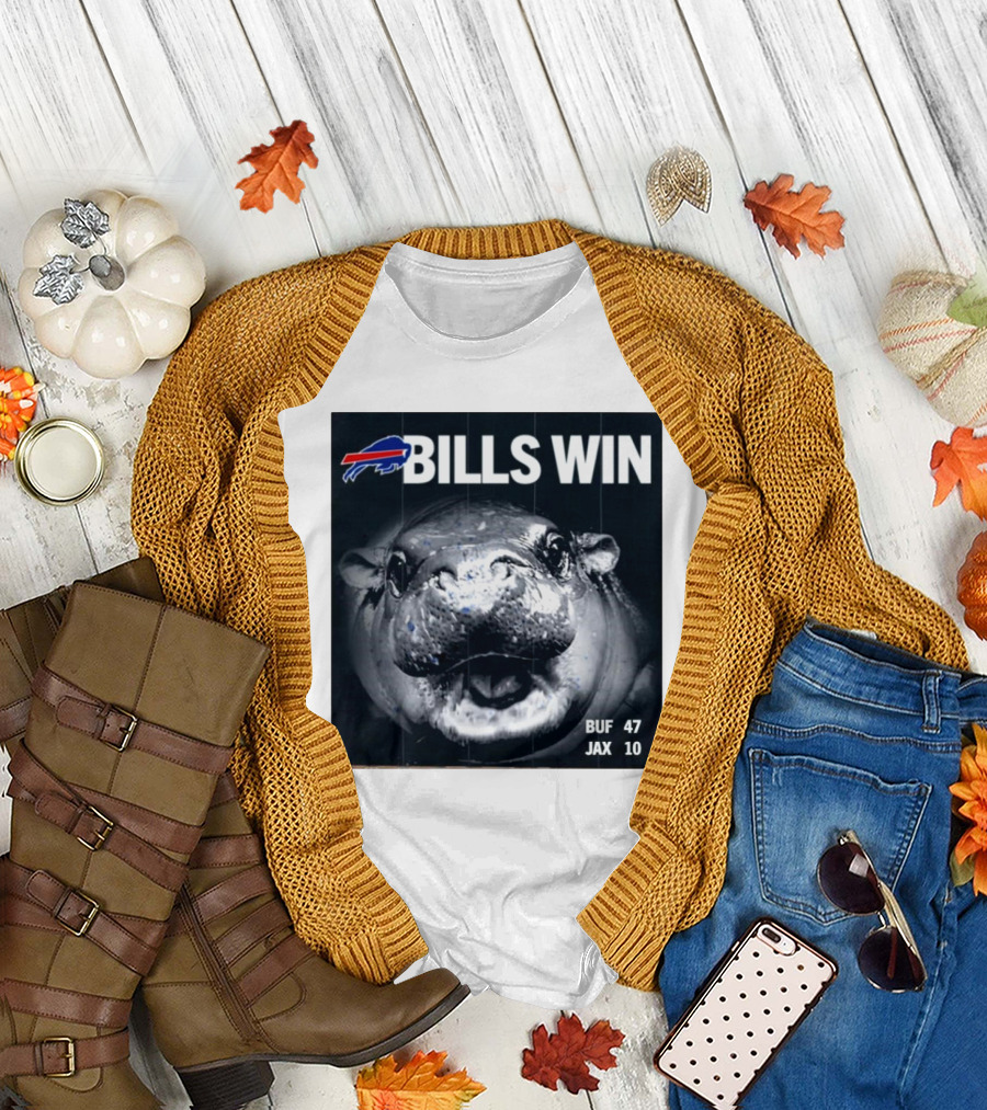 BILLS WIN Buffalo Bills Mafia GoBills Moodeng BUF 47 JAX 10 T-Shirt