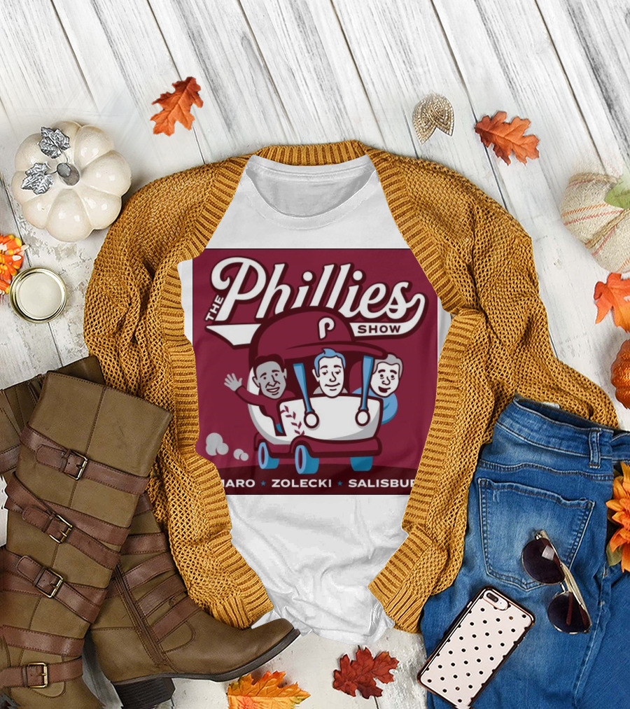 The Phillies Show Amaro Zolecki Salisbury Golf Cart T-Shirt