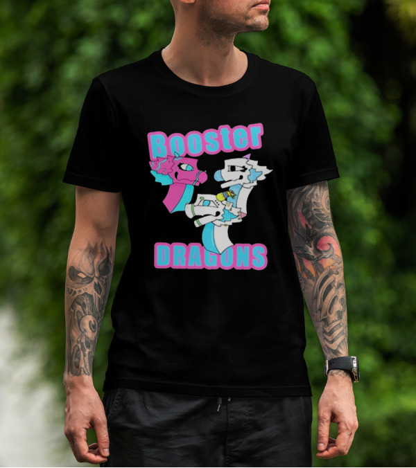 Booster Dragons Colorful Cartoon Characters T-Shirt