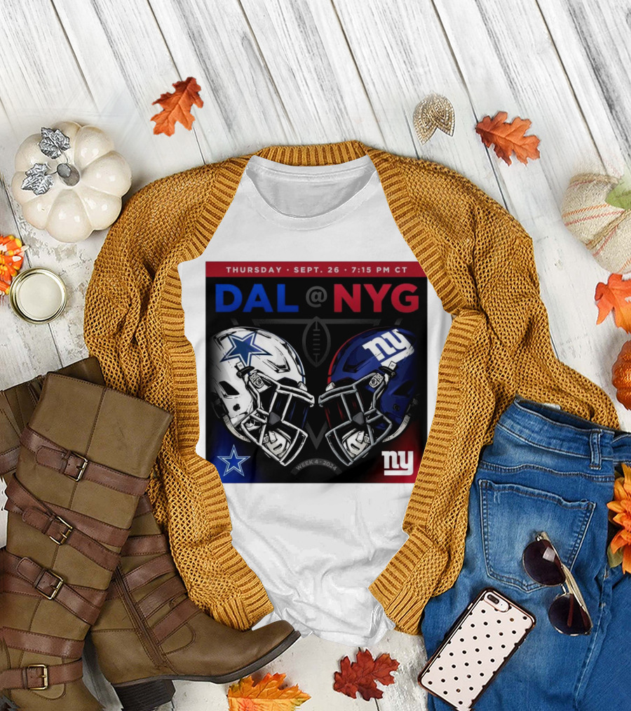 Thursday Sept 26 7:15 PM CT DAL @ NYG Week 4 T-Shirt