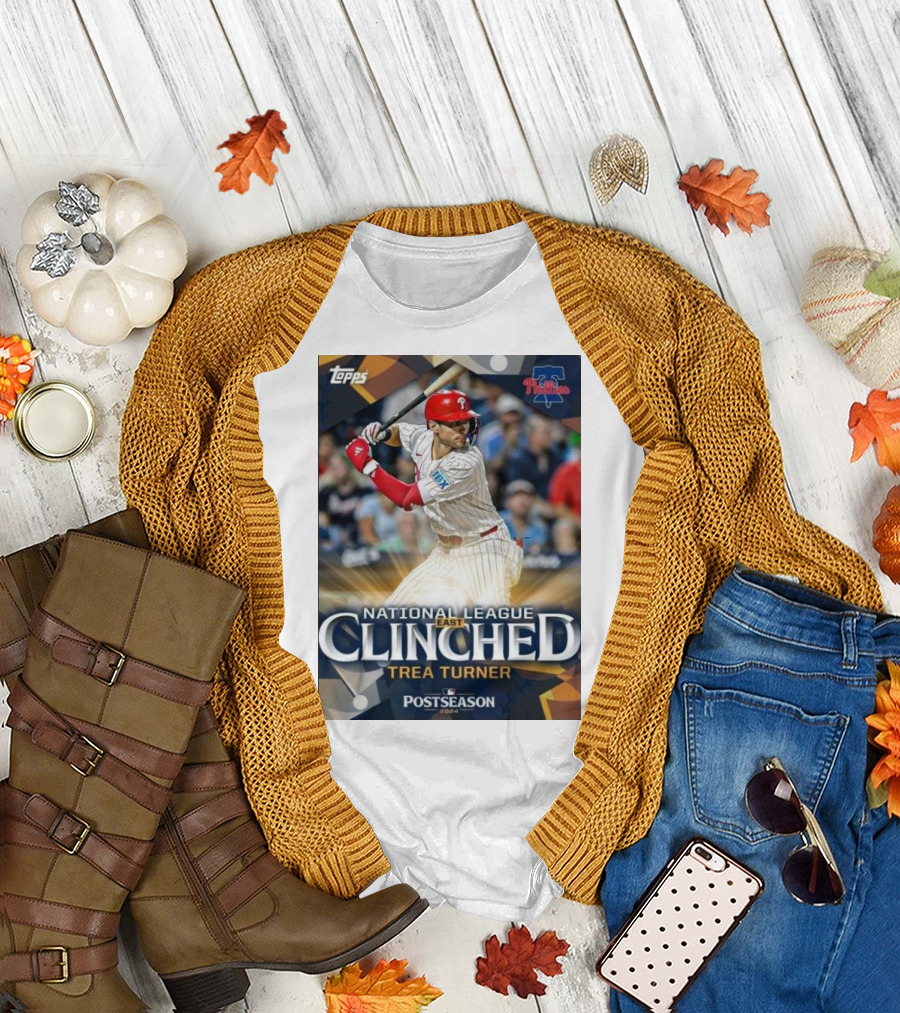 Topps Philadelphia Phillies Trea Turner National League East Clinched Postseason T-Shirt