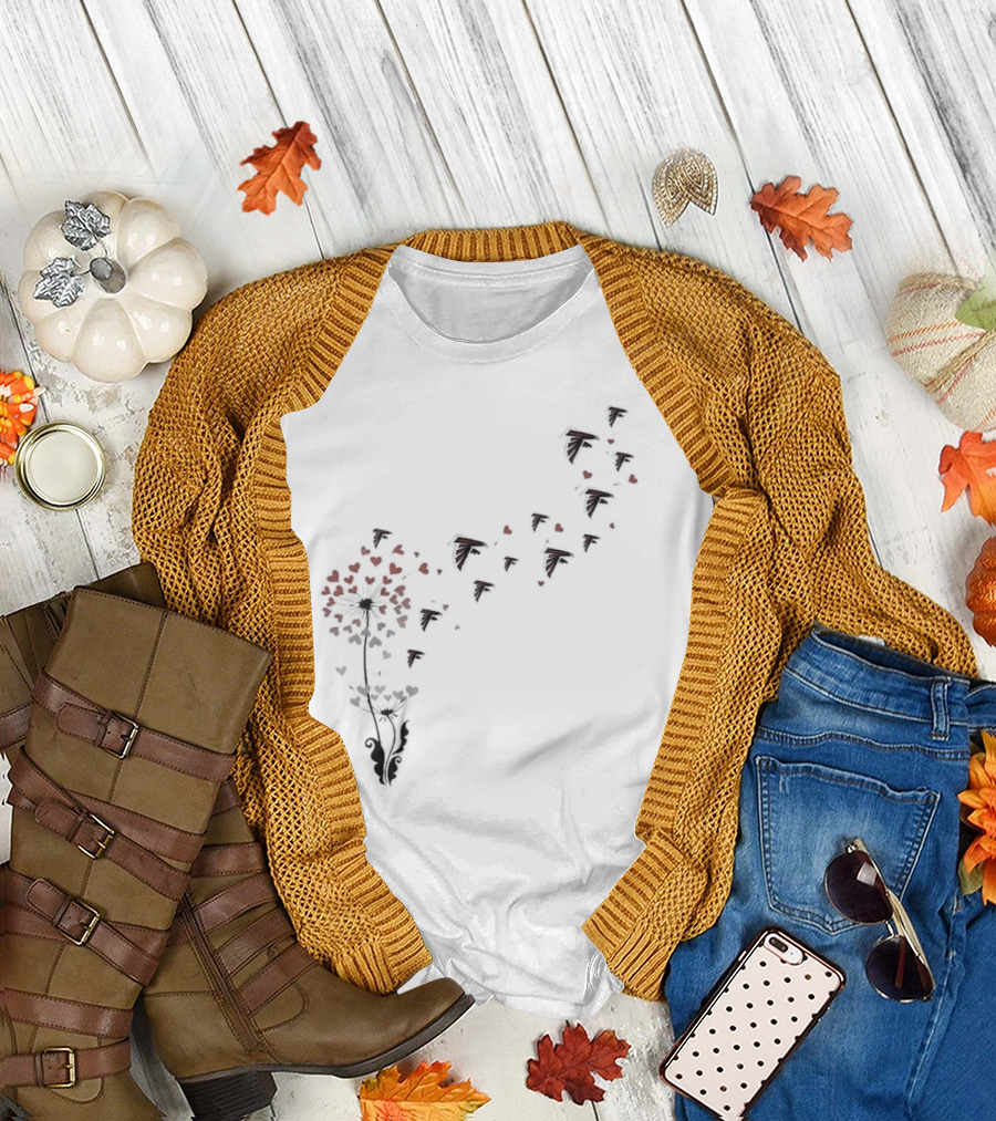 Atlanta Falcons Dandelion Heart Florals T-Shirt