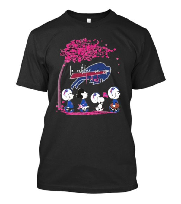Peanuts Characters Buffalo Bills October Pink T-Shirt