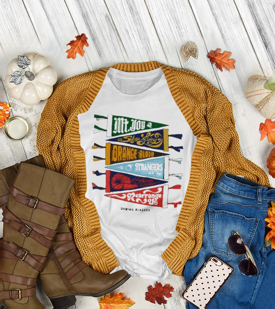 Rowing Blazers x Mt. Joy Silver Lining Orange Blood Strangers Highway Queen Rearrange Us T-Shirt