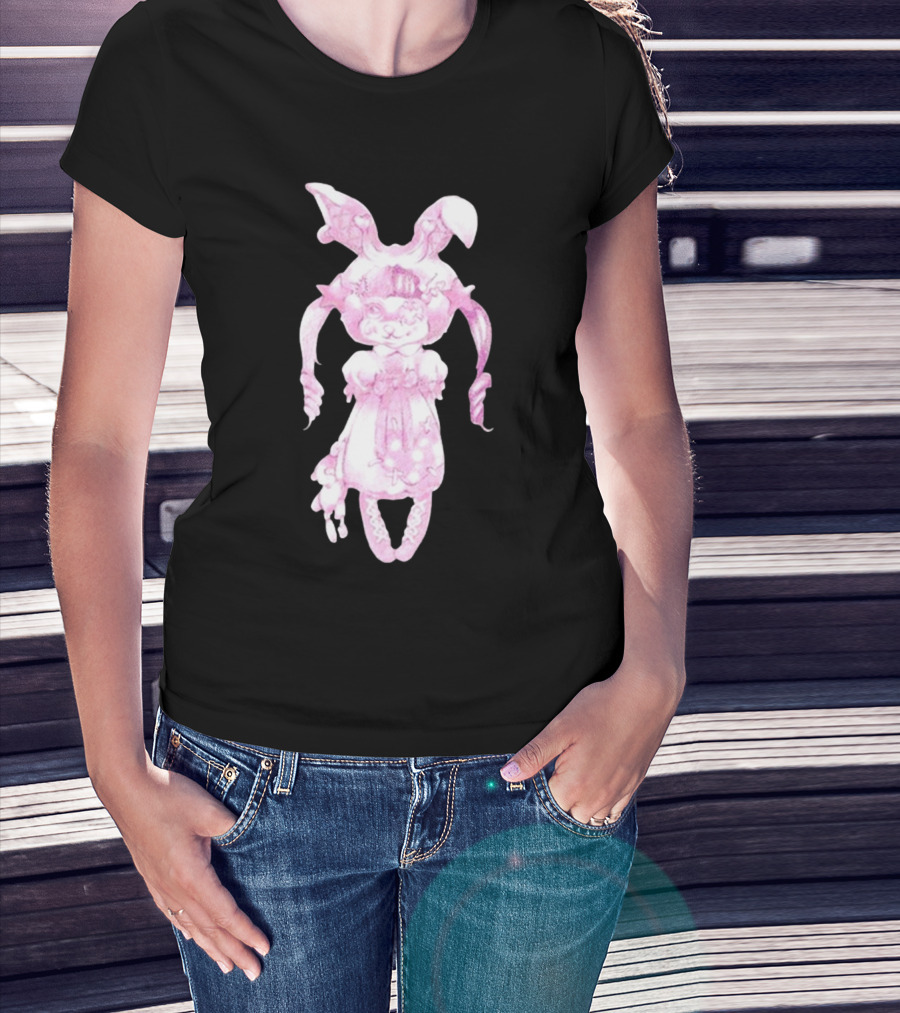Llvlngdeceased Crybaby Pastel Pink Bunny Painting T-Shirt