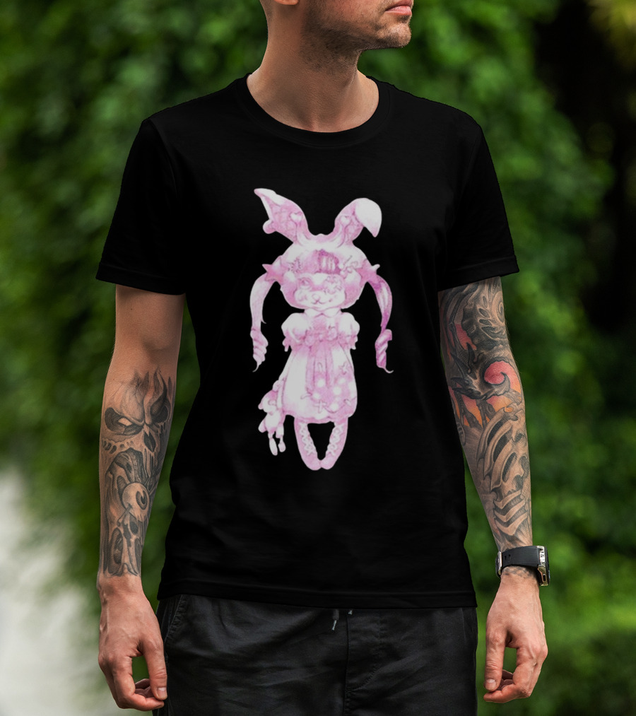 Llvlngdeceased Crybaby Pastel Pink Bunny Painting T-Shirt