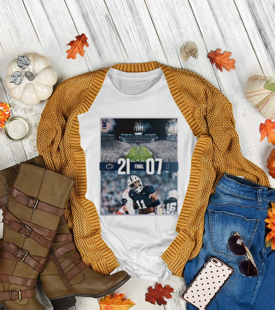 Penn State Nittany Lions 21 07 Final Over Illinois Fighting Illini T-Shirt