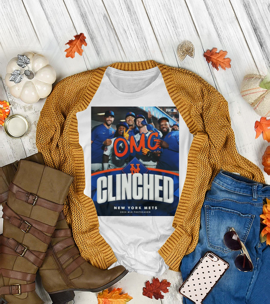 New York Mets OMG Clinched 2024 MLB Postseason T-Shirt