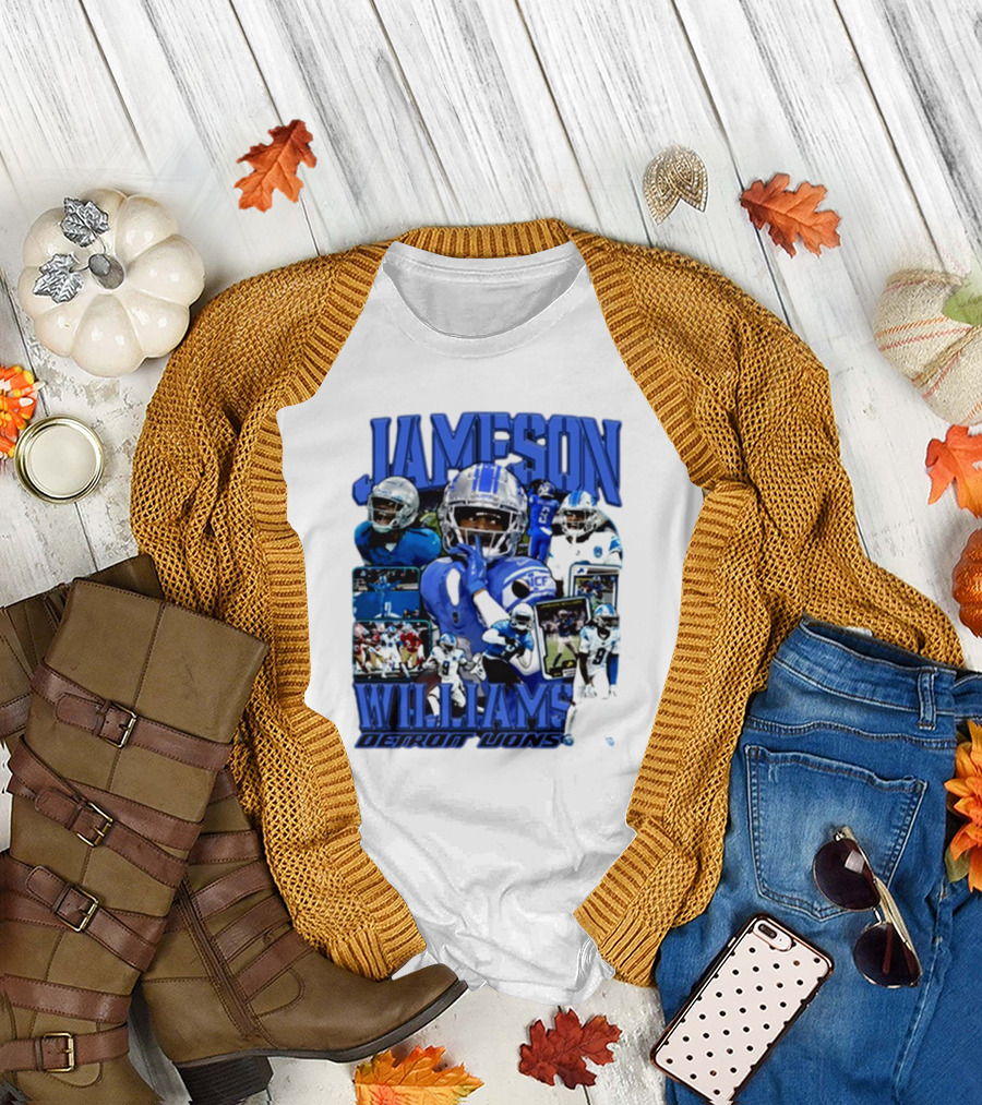 Jameson Williams Detroit Lions Football Player Collage T-Shirt