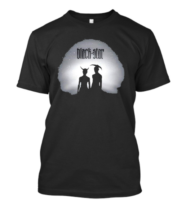 Black Star Two Dark Figures With Horns T-Shirt