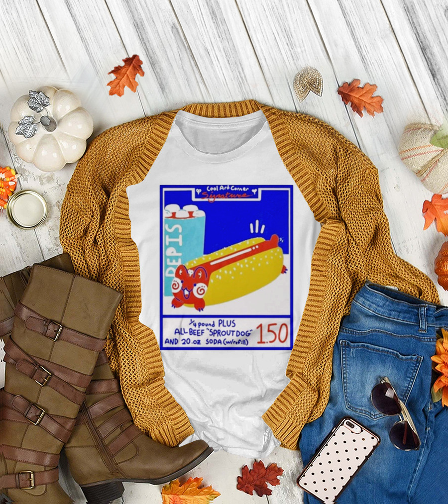 Cool Art Corner Signature 1.50 All Beef Sproutdog and 20 oz Soda Refill Pepis T-Shirt