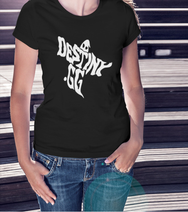 Destiny Gg Ghostly Styled Text T-Shirt