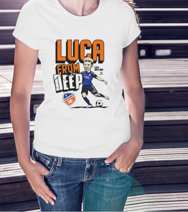 Luca Orellano FC Cincinnati From Deep Soccer Player Action Image T-Shirt