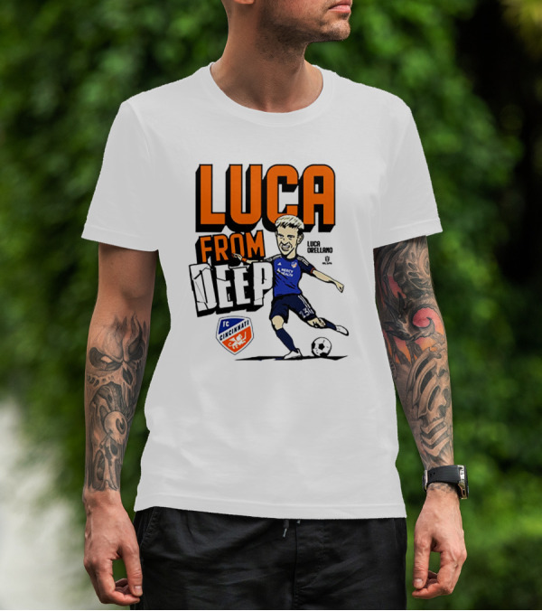 Luca Orellano FC Cincinnati From Deep Soccer Player Action Image T-Shirt