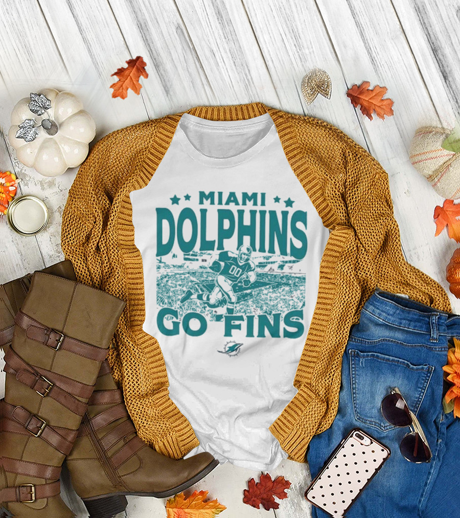 Miami Dolphins Go Fins Vintage Stadium Gameday T-Shirt