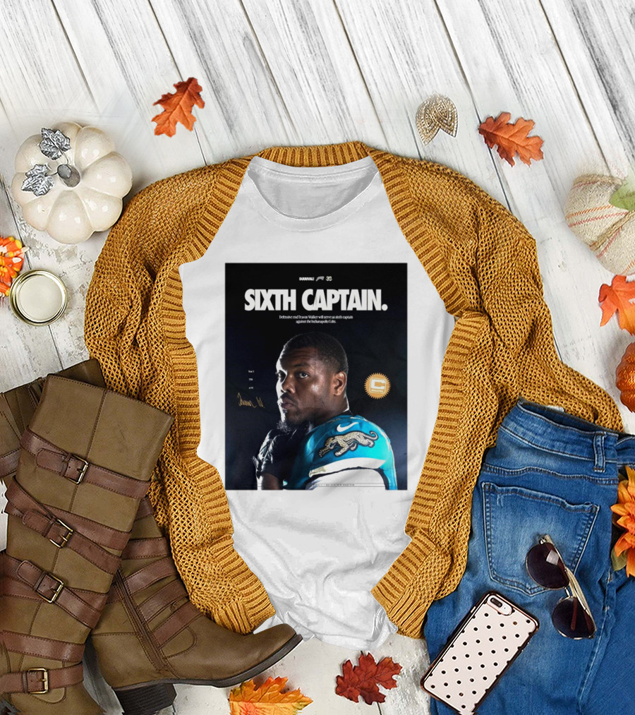 SIXTH CAPTAIN Defensive End Travon Walker Jaguar Against Indianapolis Colts T-Shirt