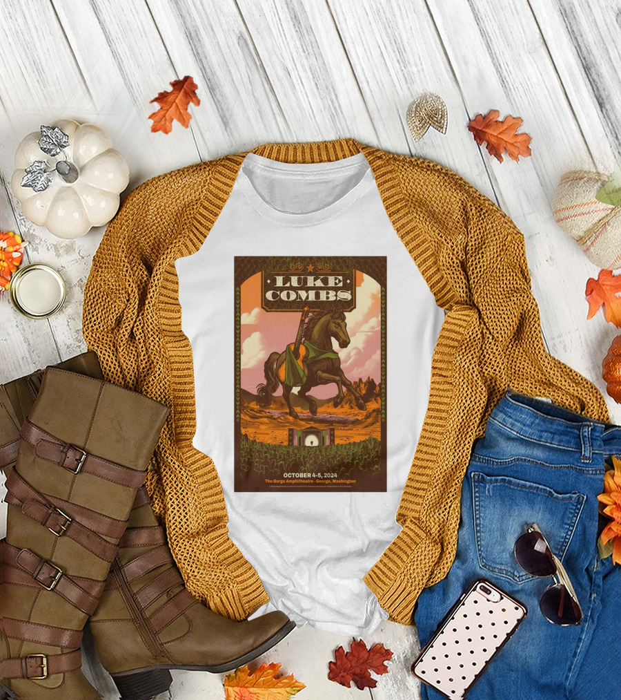 Luke Combs Live Performance at The Gorge Amphitheatre October 4-5, 2024 Quincy WA Wild West T-Shirt