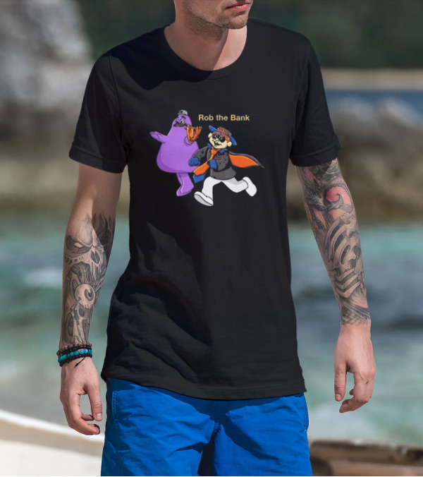 Rob The Bank With Purple Character Duo In New York T-Shirt
