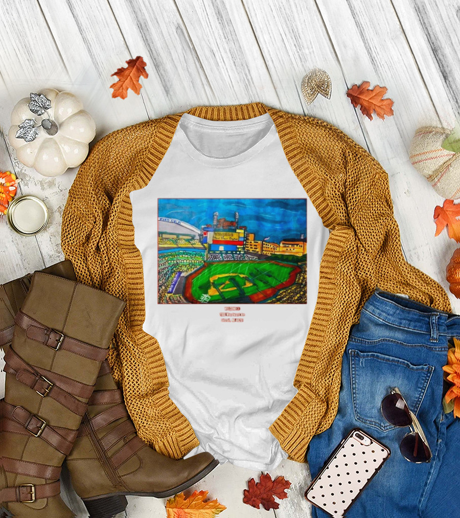 Welcome Comerica Park Stadium 2100 Woodward Ave Detroit MI 48201 Vibrant Baseball Stadium Art Detroit Michigan T-Shirt