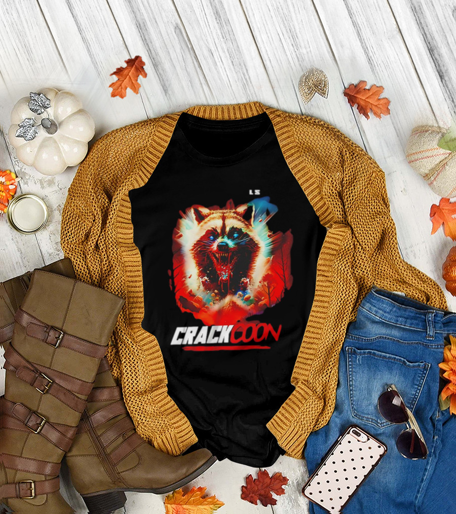 CRACKCOON Crack Kills Movie Horror Raccoon Creature T-Shirt
