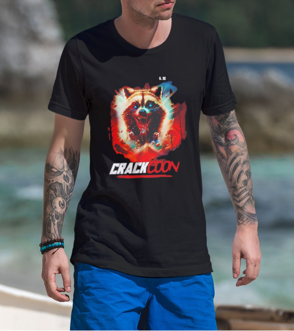 CRACKCOON Crack Kills Movie Horror Raccoon Creature T-Shirt