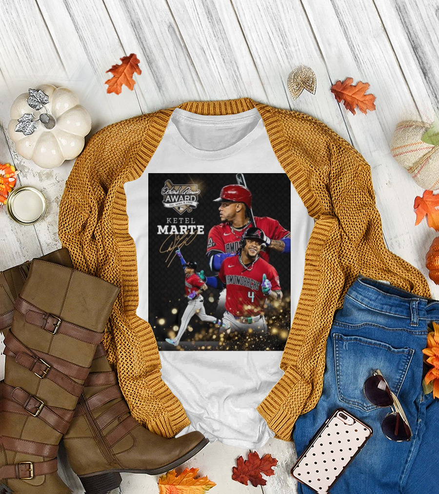 Ketel Marte Arizona Diamondbacks 2024 Hank Aaron Award Nominee Signature Collection T-Shirt