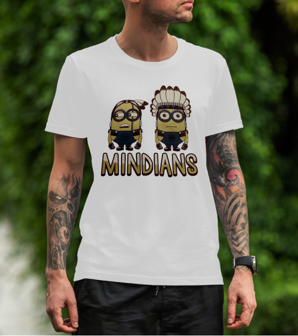 Mindian Minions With Native American Headdress T-Shirt