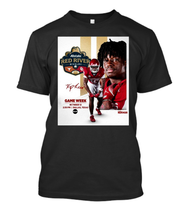 Allstate Red River Rivalry Texas Longhorns Vs. Oklahoma Sooners Game Week October 12 Dallas 2:30 PM Signature Norman T-Shirt