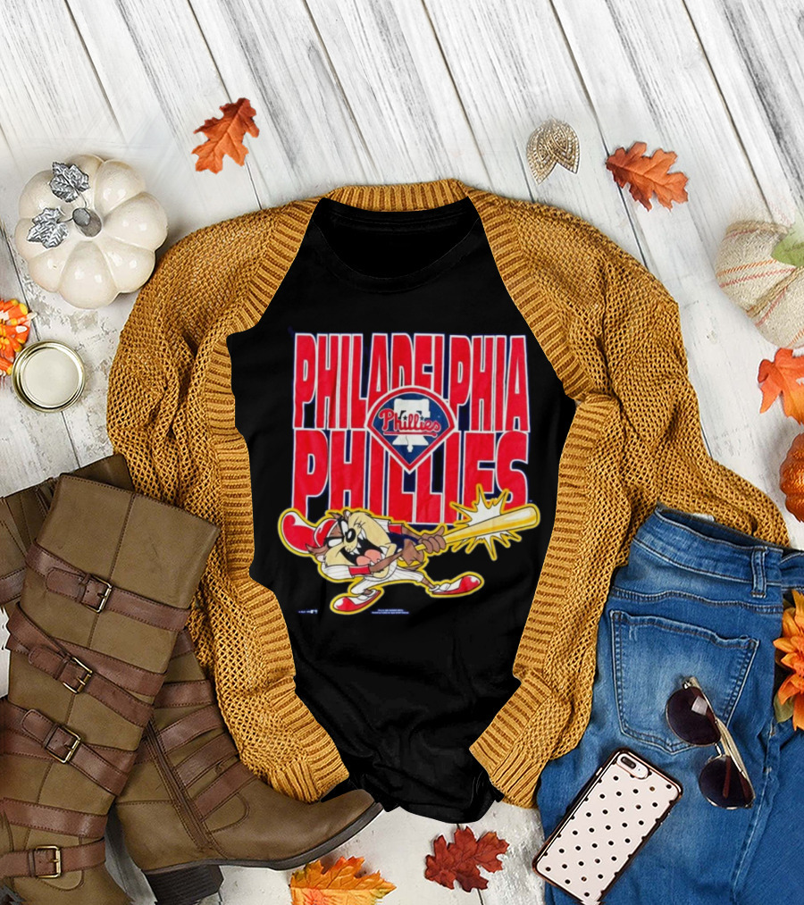 Philadelphia Phillies Tasmanian Devil Taz MLB 1995 Jersey T-Shirt