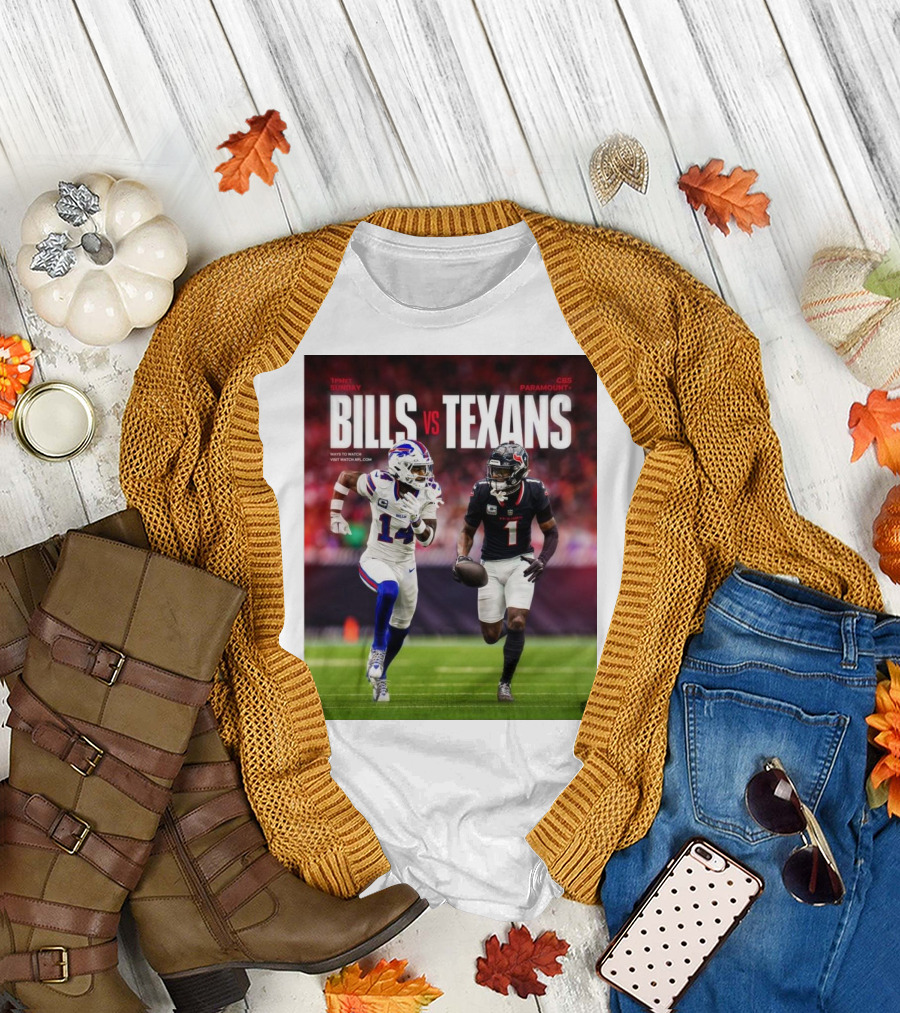 Bills vs Texans NFL Matchup CBS Paramount+ 1PM Sunday T-Shirt