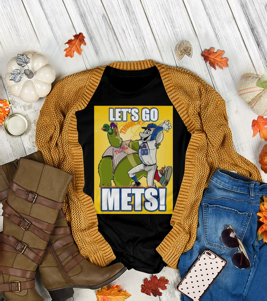 LET'S GO METS NEW YORK METS VS PHILADELPHIA PHILLIES MLB 2024 MASCOTS THWACK METS T-Shirt
