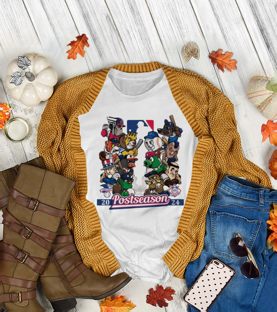 Postseason 2024 Major League Baseball Playoff Mascots T-Shirt