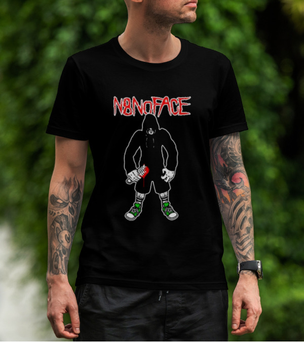 N8noface Hooded Figure With Paint Roller T-Shirt