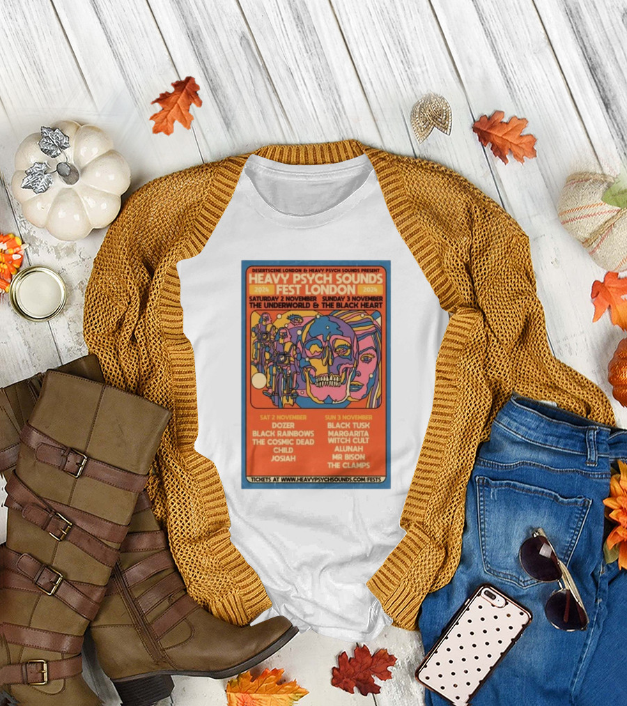 Heavy Psych Sounds Fest London The Underworld and The Black Heart Nov 2-3 2024 Dozer Black Tusk Margarita Live T-Shirt