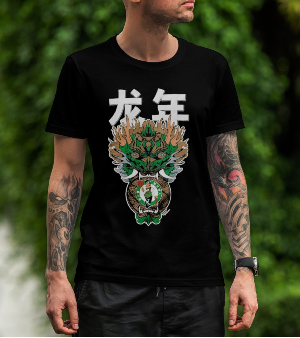 Hyperfly Heather Black Boston Celtics Year Of The Dragon Lunar New Year Collection 龙年 T-Shirt