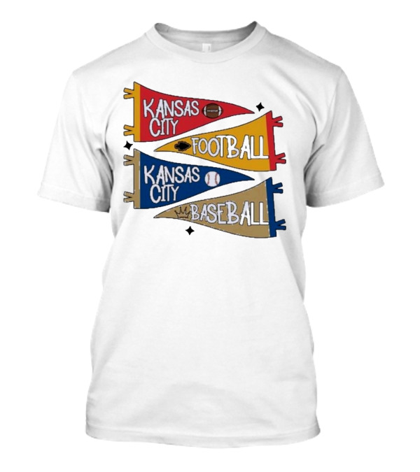 Kansas City Football Kansas City Baseball Pennant Icons T-Shirt