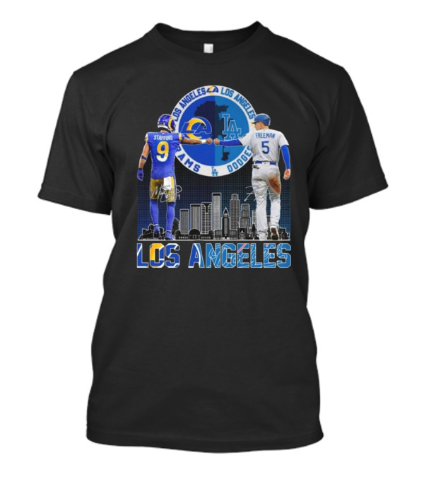 Los Angeles Rams Stafford Dodgers Freeman City Champions 2024 Signatures T-Shirt