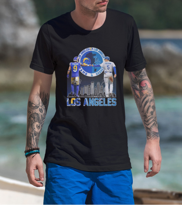 Los Angeles Rams Stafford Dodgers Freeman City Champions 2024 Signatures T-Shirt