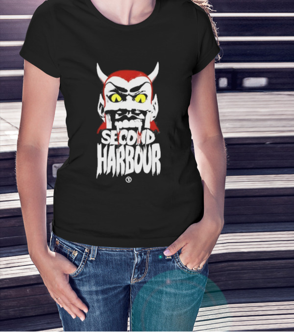 Second Harbour Demonica Devil Face With Yellow Eyes T-Shirt