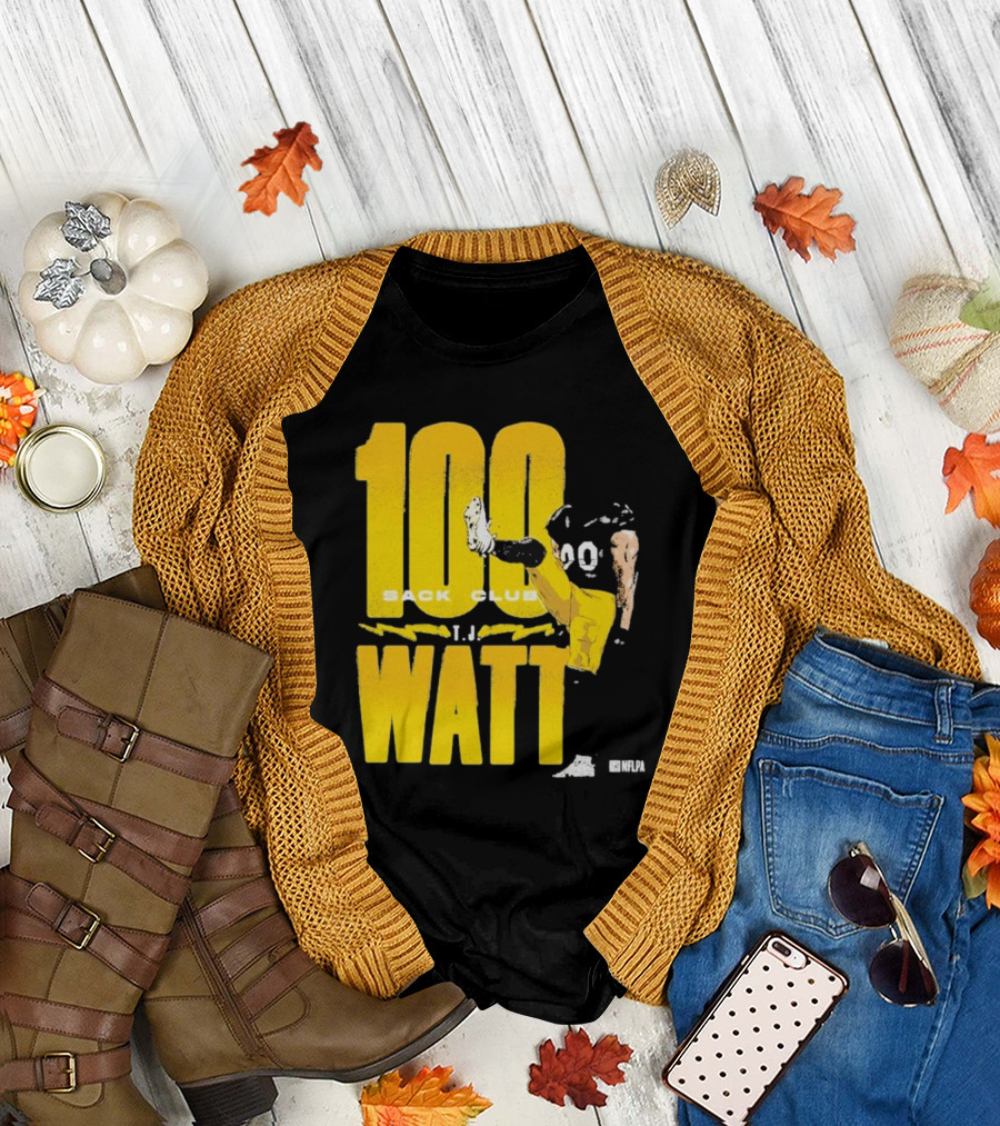 Pittsburgh Steelers T.J. Watt 100 Sack Club NFLPA T-Shirt
