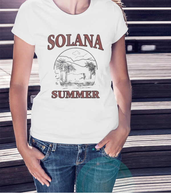 Solana Summer Palm Beach Scene T-Shirt