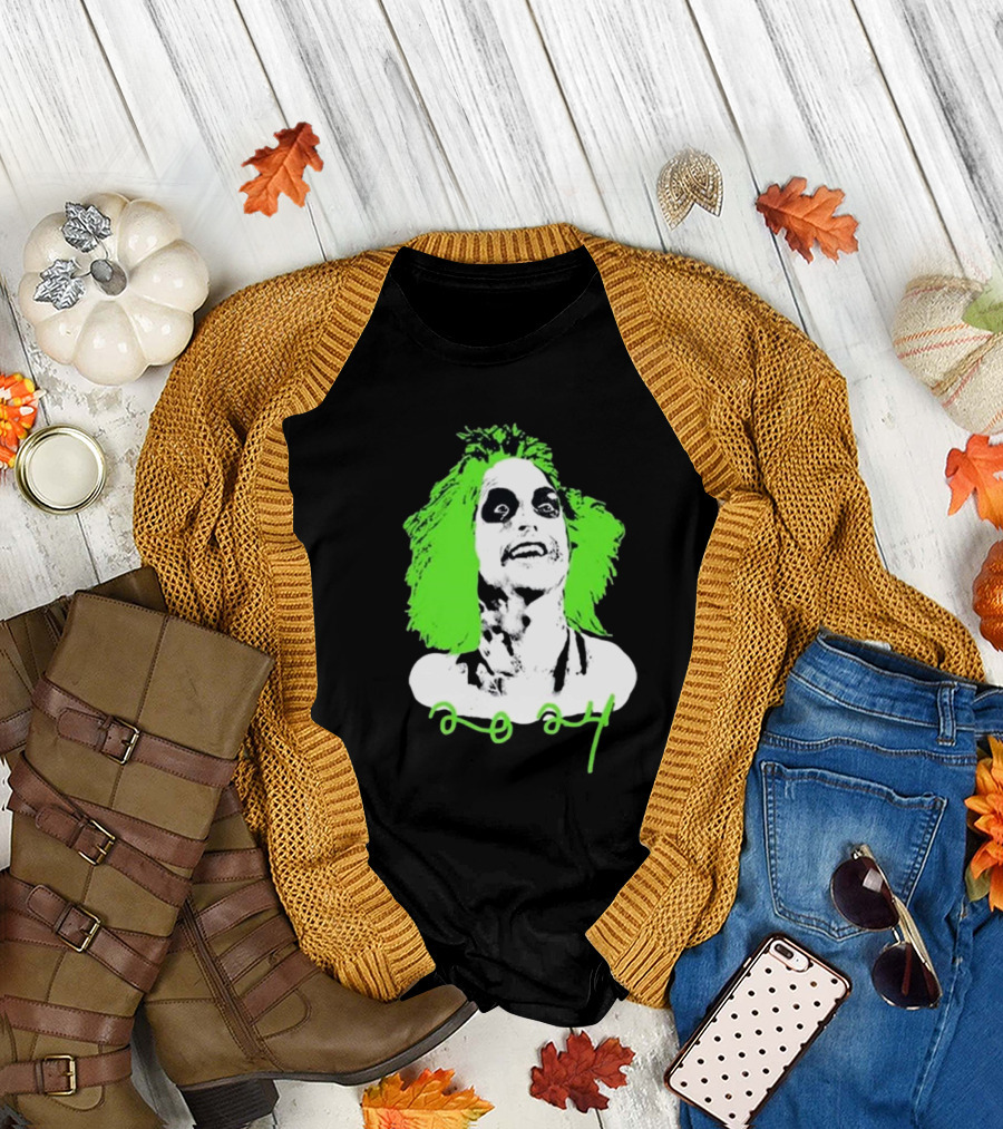 Beetlejuice Eyeliner Green Hair T-Shirt
