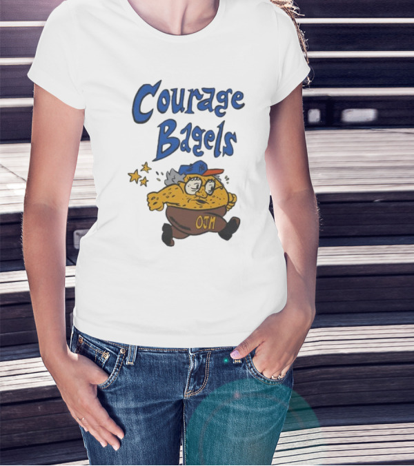 Courage Bagels OJM New York Mets Cartoon Character T-Shirt