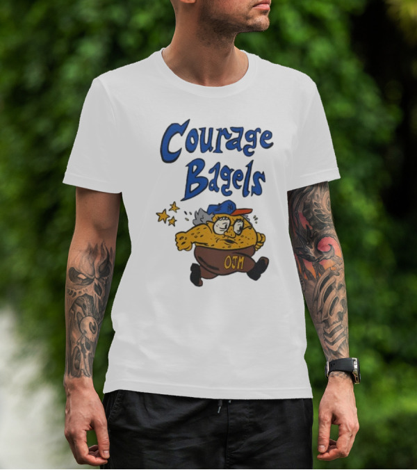 Courage Bagels OJM New York Mets Cartoon Character T-Shirt
