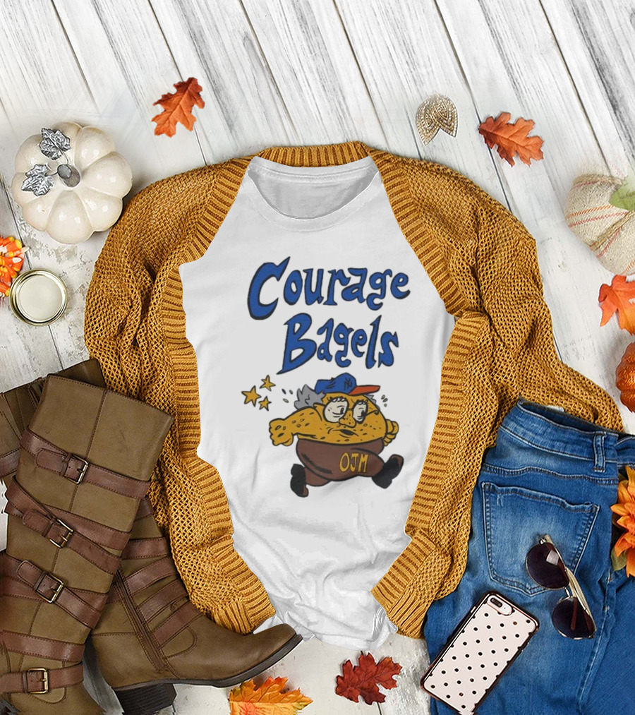 Courage Bagels OJM New York Mets Cartoon Character T-Shirt